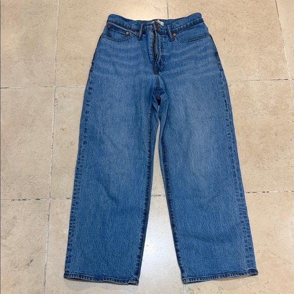 Madewell Denim - Madewell Blue Perfect Vintage Wide Leg  Crop Jeans